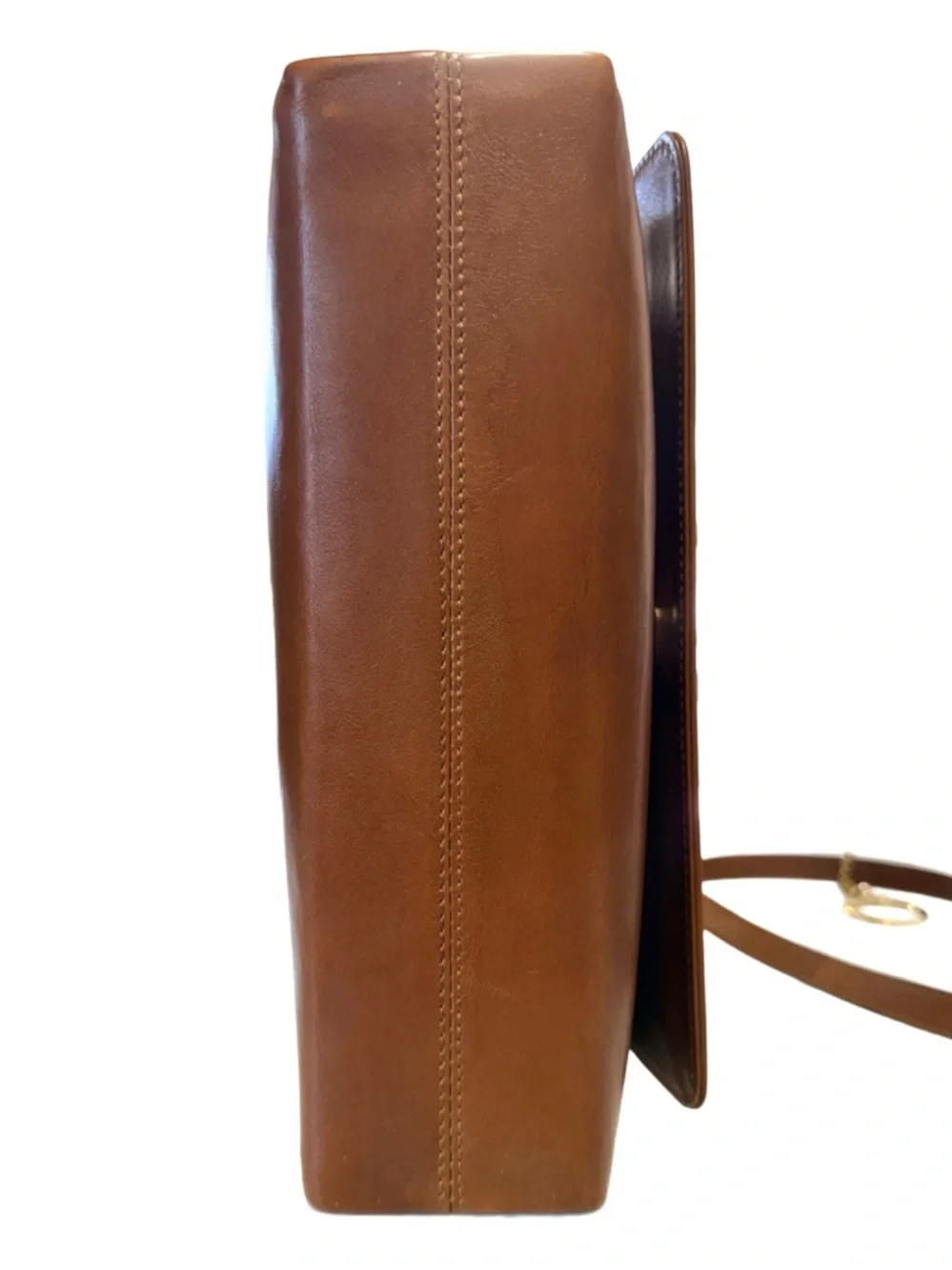 Celine Calfskin Leather Flap Bag with Gold Celine Logo Charm - Picture 6 of 15